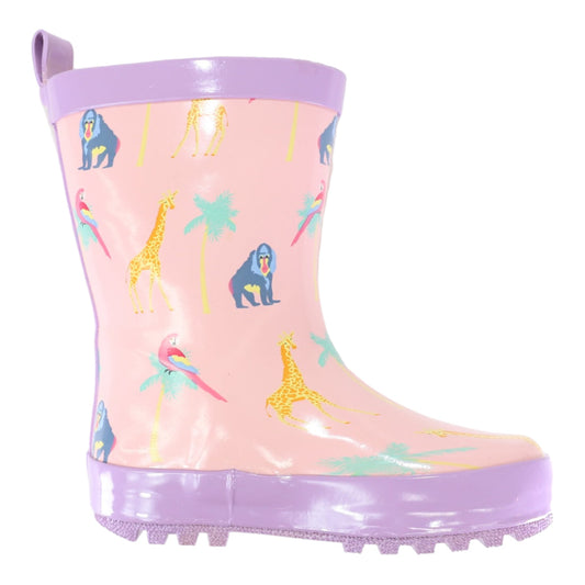 Pink and Lavender Safari Rain Boots - Korango