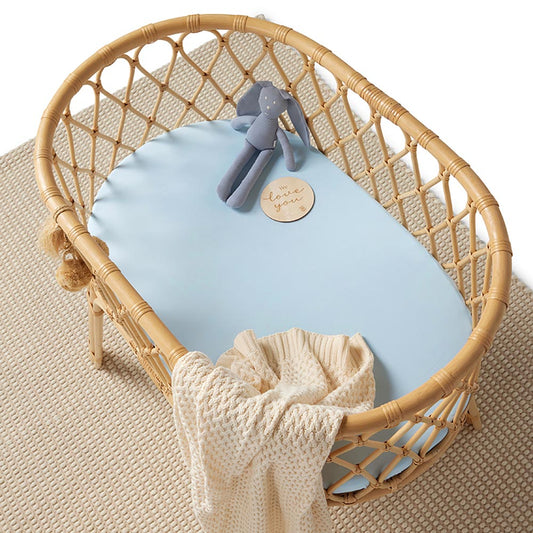 BABY BLUE SNUGGLE HUNNY KIDS FITTED   BASSINET SHEET
