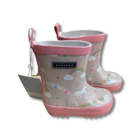Pink Rainbow Rain Boots - Korango