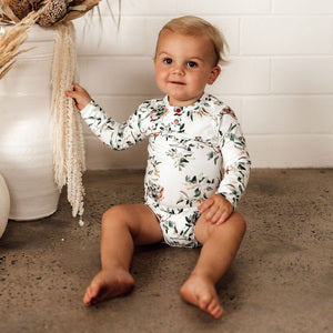 Snuggle Hunny Kids Organic Cotton Long Sleeve Bodysuit - Eucalypt